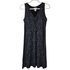 Title Nine Bamboo Blend Sleeveless Pullover V-neck Midi Dress Womens M Black